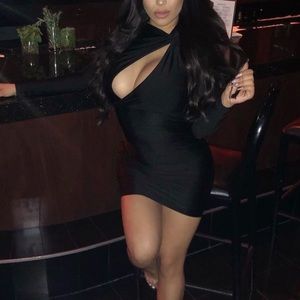 Black long sleeve mini dress